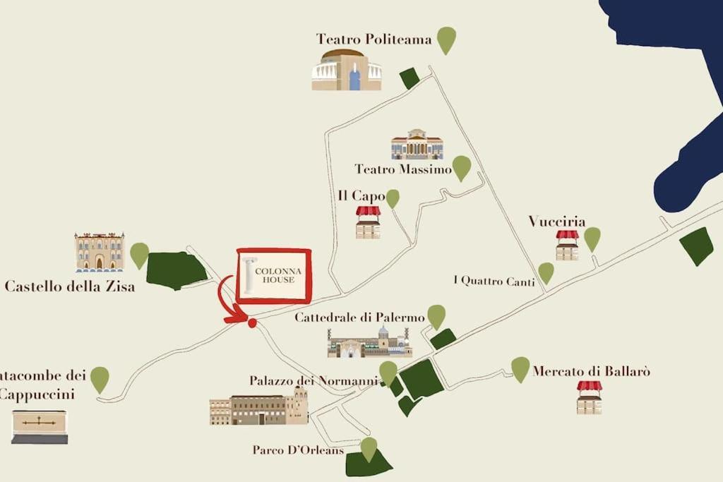 Appartamento Colonna House Casa Tra La Zisa E La Cattedrale Palermo Esterno foto